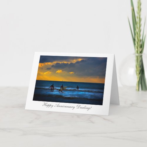 Last Surf Of The Day _ Wedding Anniversary Card