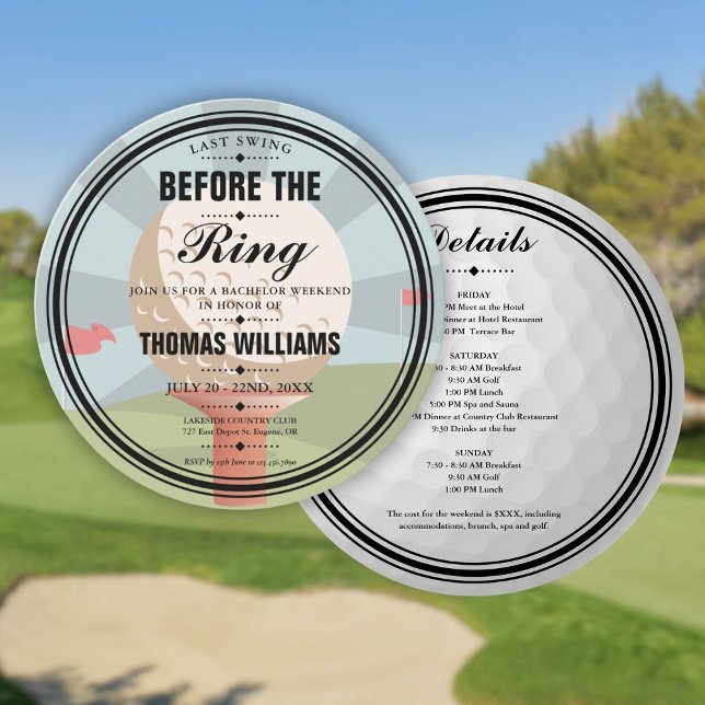 Last Swing Bachelor Golf Weekend Party Invitation (Last Swing Bachelor Golf Weekend Party Invitation)
