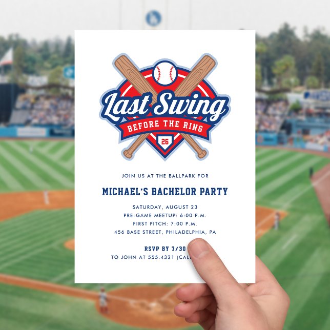 Last Swing Baseball Bachelor Party Invitation (Creator Uploaded)