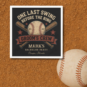 Last Swing Baseball Bachelor Party Napkins