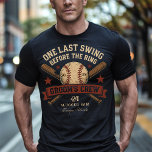 Last Swing Baseball Bachelor Party T-Shirt<br><div class="desc">Get the team together for one epic send-off with this baseball-themed bachelor party design. With bold vintage-style graphics, classic bats and ball, and a gritty all-American vibe, this layout is perfect for a night out with the groom's crew. Ideal for sports fans and casual pre-wedding celebrations, it sets the tone...</div>