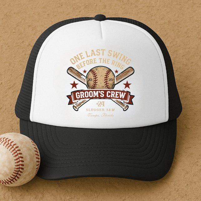 Last Swing Baseball Bachelor Party Trucker Hat (Creator Uploaded)