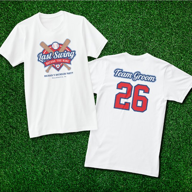 Last Swing Baseball Bachelor Team Groom T-Shirt (Creator Uploaded)