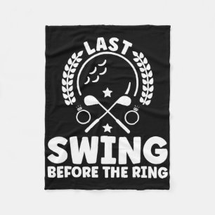 Last Swing Before The Ring Bachelor Golf Fleece Blanket