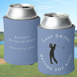 Last Swing Before The Ring Bachelor Party Favor Can Cooler