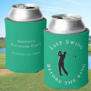 Last Swing Before The Ring Bachelor Party Favor Can Cooler