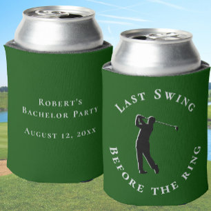 Last Swing Before The Ring Bachelor Party Favor Can Cooler