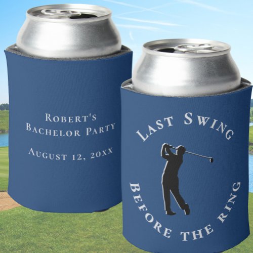 Last Swing Before The Ring Bachelor Party Favor Can Cooler