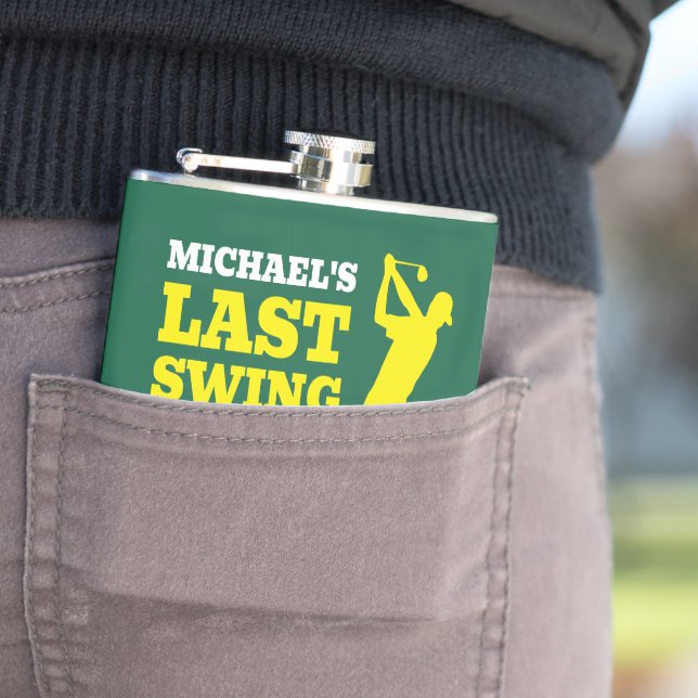 Last Swing Before the Ring Bachelor Party Flask (In Situ)