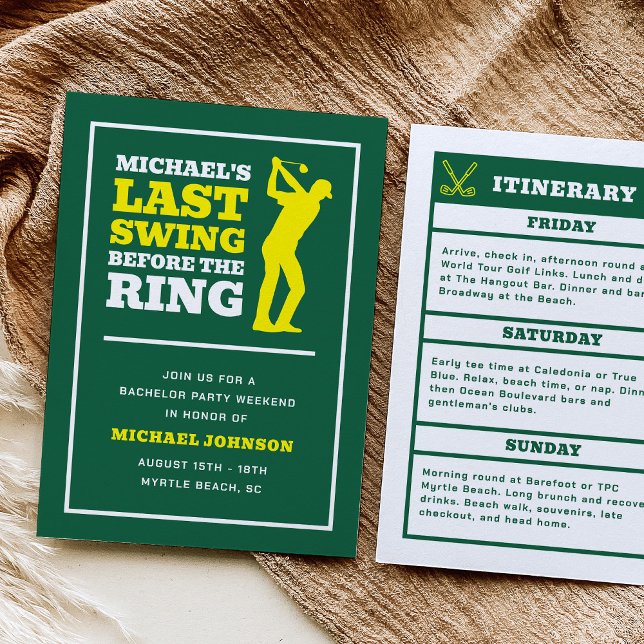 Last Swing Before the Ring Bachelor Party Invite (Creator Uploaded)