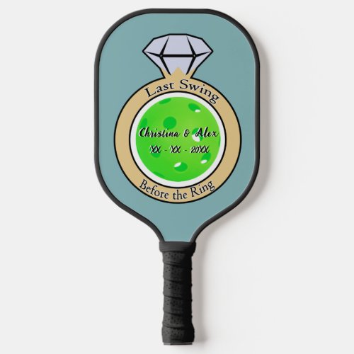 Last Swing Before the Ring Bachelorette Party Blue Pickleball Paddle