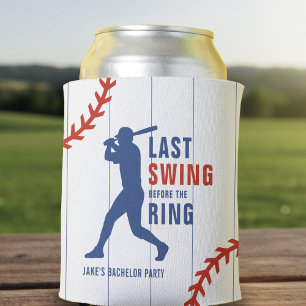 Last Swing Before the Ring Baseball Bachelor Party Can Cooler