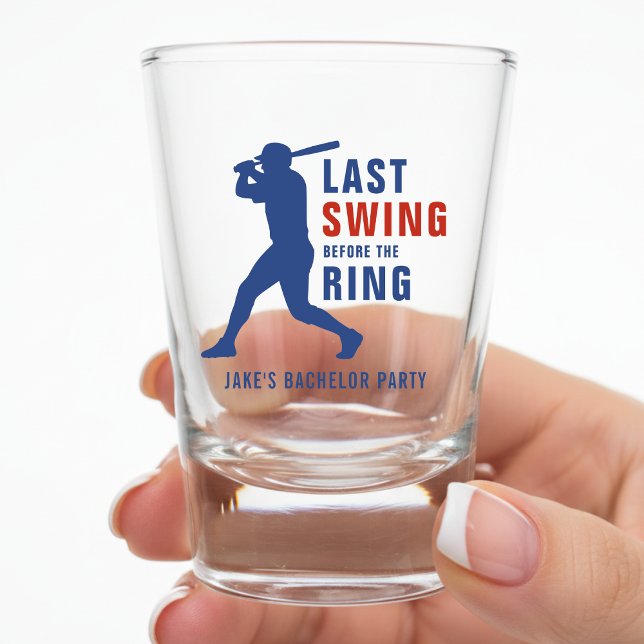 Last Swing Before the Ring Baseball Bachelor Party Shot Glass (Creator Uploaded)