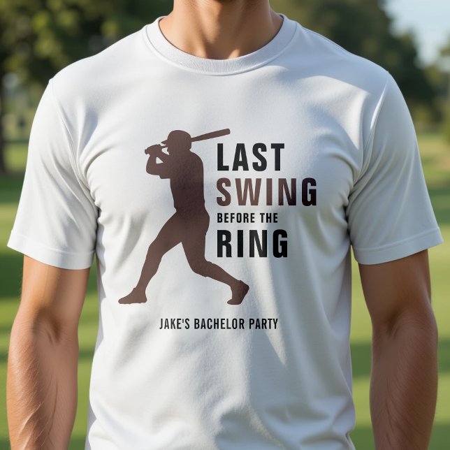 Last Swing Before the Ring Baseball Bachelor Party T-Shirt (Creator Uploaded)