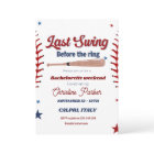 Last Swing before the ring Baseball Bachelorette