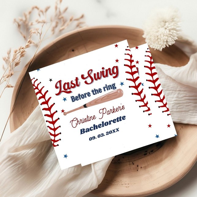 Last Swing before the ring Baseball  Bachelorette Napkins (Creator Uploaded)