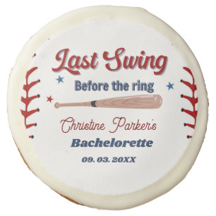 Last Swing before the ring Baseball  Bachelorette Sugar Cookie
