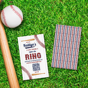 Last Swing Before The Ring! Baseball Bridal Shower Enclosure Card