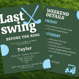 Last Swing Before The Ring Golf Bachelor Invitation