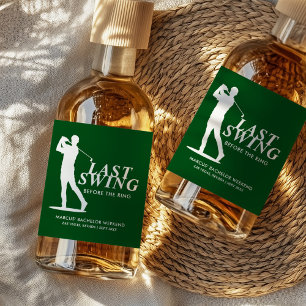 Last Swing Before the Ring Golf Bachelor Liquor Bottle Label