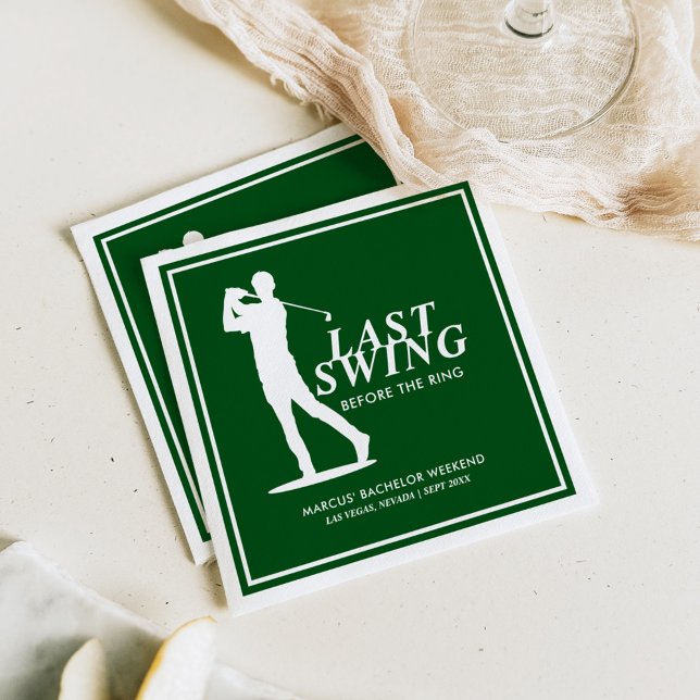 Last Swing Before the Ring Golf Bachelor Napkins (Creator Uploaded)