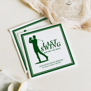 Last Swing Before the Ring Golf Bachelor Napkins