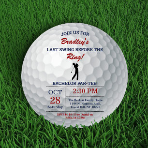 Last Swing Before The Ring Golf Bachelor Party Invitation