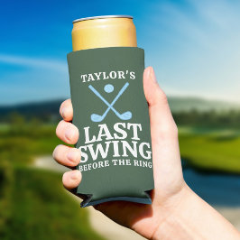 Last Swing Before The Ring Golf Bachelor Seltzer Can Cooler