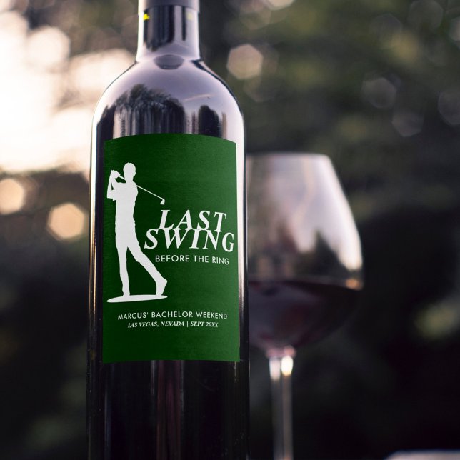 Last Swing Before the Ring Golf Bachelor Wine Label (Creator Uploaded)