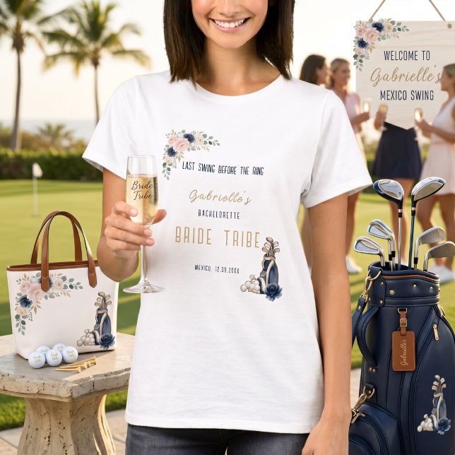 Last Swing Before the Ring Golf Bachelorette Bride T-Shirt (Creator Uploaded)