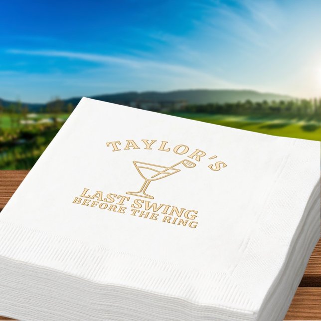 Last Swing Before The Ring Golf Bachelorette Foil Napkins (Last Swing Before The Ring Golf Bachelorette Foil Napkins
by Ricaso for the bride to be and her crew)