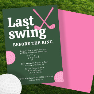 Last Swing Before The Ring Golf Bachelorette Invitation