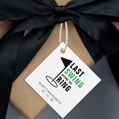 Last Swing Before the Ring Golf Bachelorette Party Favor Tags