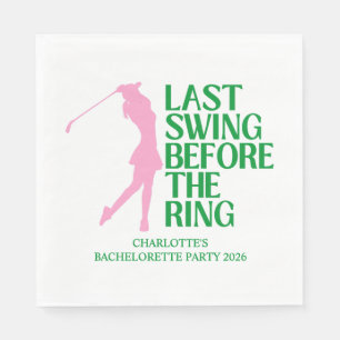Last Swing Before The Ring Golf Bachelorette Party Napkins