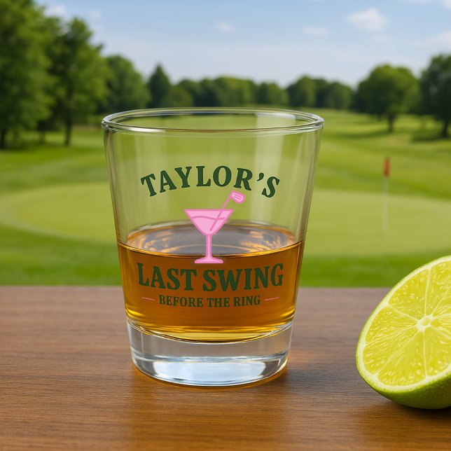 Last Swing Before The Ring Golf Bachelorette Shot Glass (Last Swing Before The Ring Golf Bachelorette Shot Glass by Ricaso A fun gift for bride to be & crew)