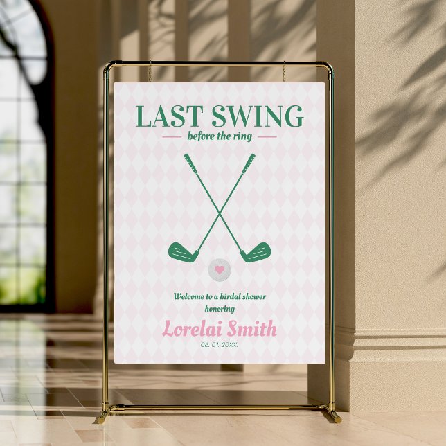 Last swing before the Ring Golf Bridal Shower  Foam Board (last swing before the ring bridal shower golf themed welcome sign)