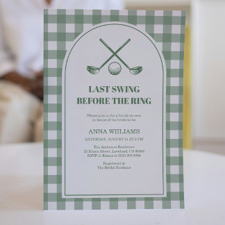 Last Swing Before the Ring Golf Bridal Shower Invitation