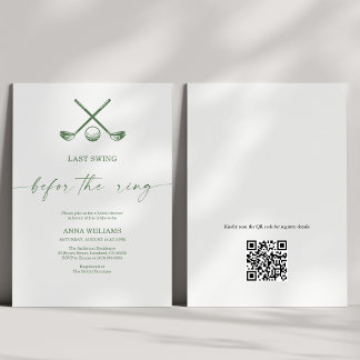 Last Swing Before the Ring Golf Bridal Shower Invitation