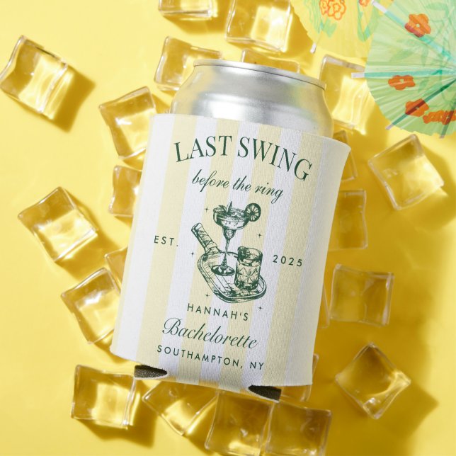 Last Swing Before The Ring Pickleball Bach Weekend Can Cooler (In Situ Summer)