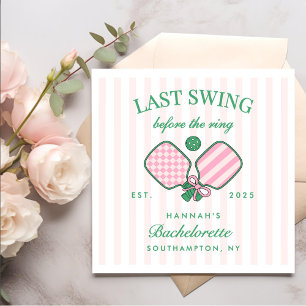 Last Swing Before The Ring Pickleball Bach Weekend Napkins