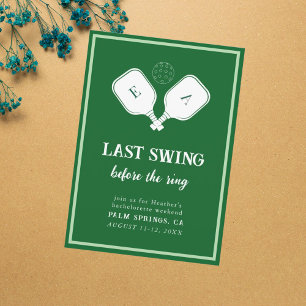 Last Swing Before the Ring Pickleball Bachelorette Invitation