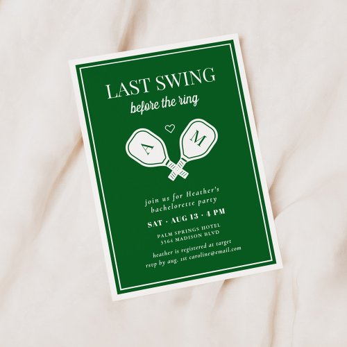 Last Swing Before the Ring Pickleball Invitation