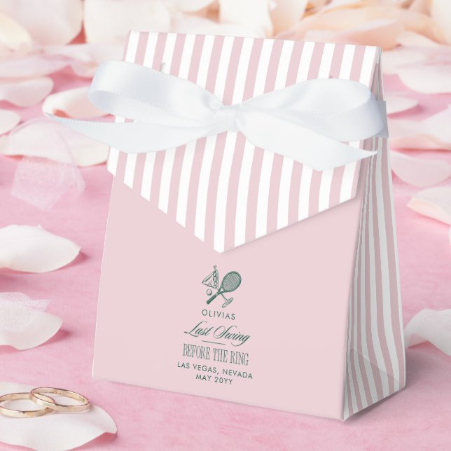 Last Swing Before the Ring pink green bachelorette Favor Boxes (Wedding)