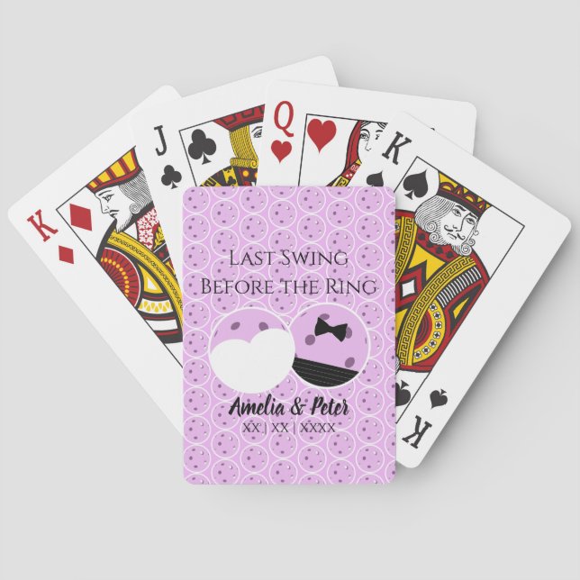 Last Swing Before the Ring Pre-Wedding Pickleball Poker Cards (Back)