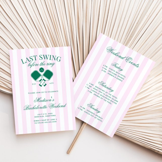 Last Swing Before The Ring Retro Pickleball Bach Invitation (Creator Uploaded)