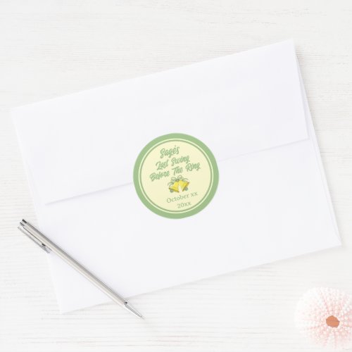 Last Swing Before the Ring Sage and Cream Wedding Classic Round Sticker