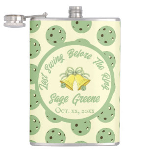Last Swing Before the Ring Sage & Cream Pickleball Flask