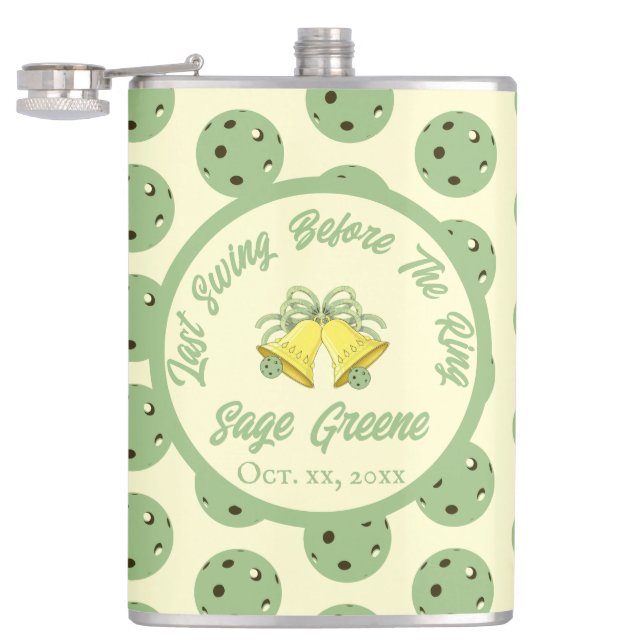 Last Swing Before the Ring Sage & Cream Pickleball Flask (Opened)