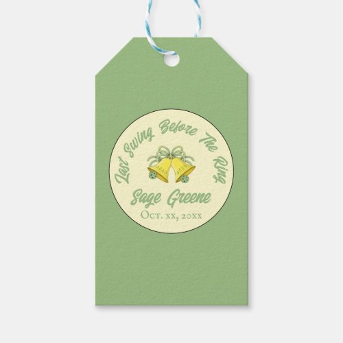Last Swing Before the Ring Sage  Cream Pickleball Gift Tags