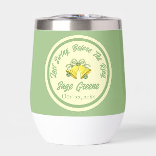 Last Swing Before the Ring Sage & Cream Pickleball Thermal Wine Tumbler